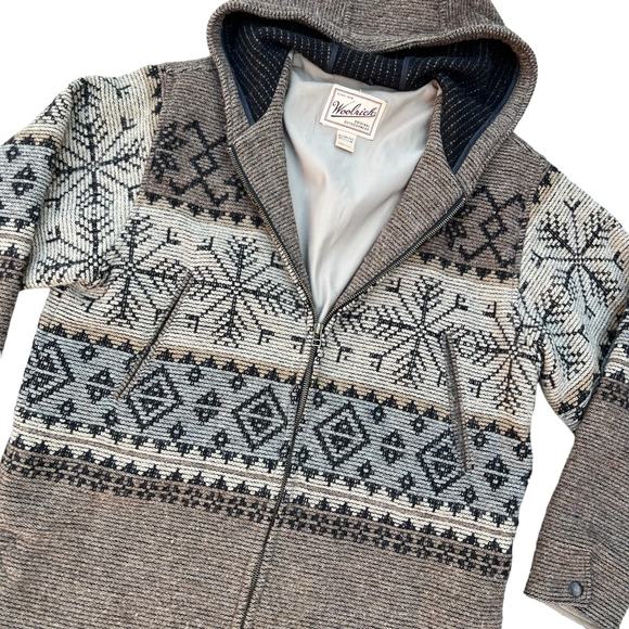 Woolrich Snowflake Fair Isle Wool Blend Jacket Sz M - Picture 16 of 16